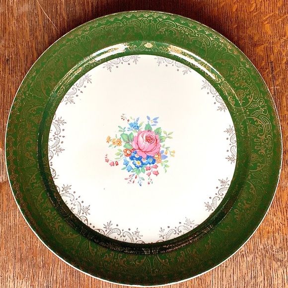 1920s Vintage TAYLOR SMITH USA 22K Gold Trim 10” Dinner Plate Replacement - Picture 6 of 16